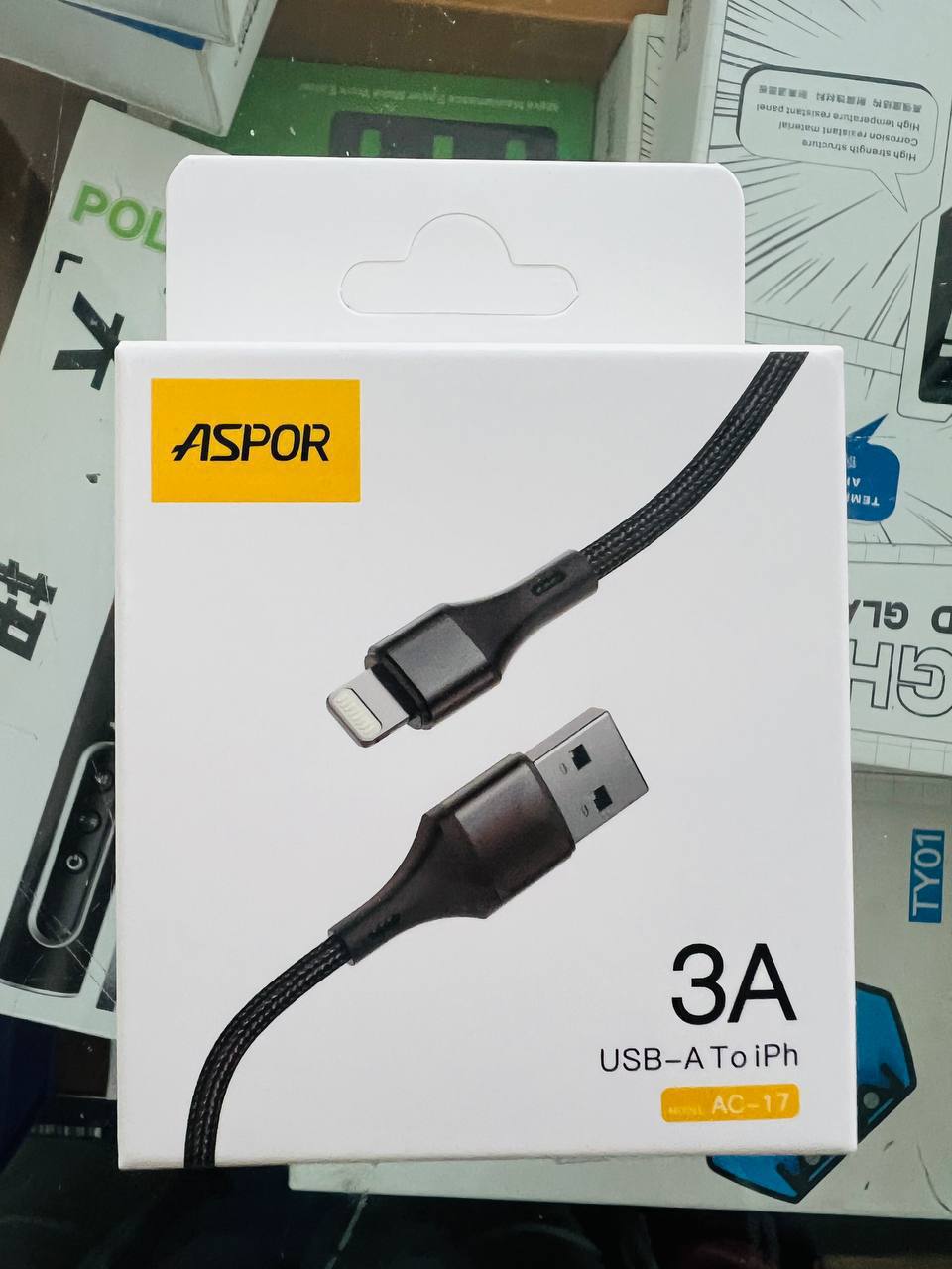 Aspor AC-17 USB To Lighting Cable(3MW)