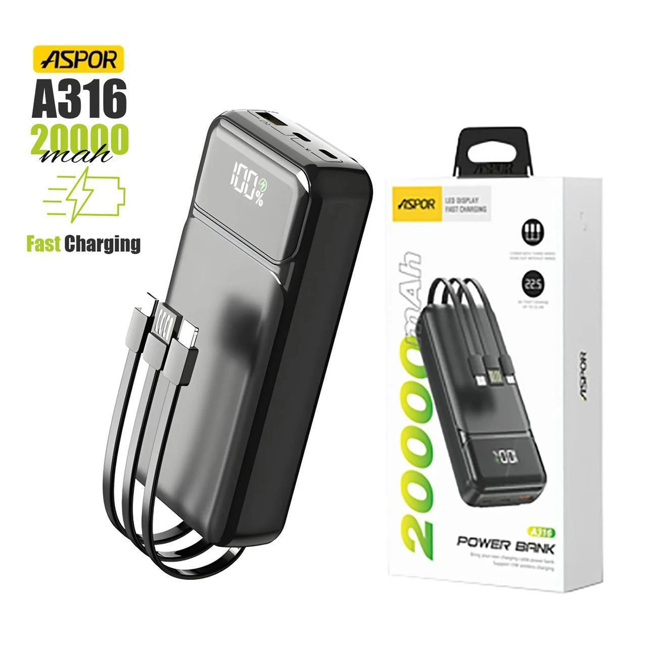 ASPOR A316 20000mAh Power Bank(6MW)